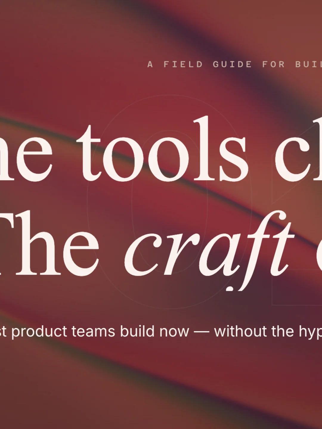 The serif hero headline with its one italic word, in charcoal and coral